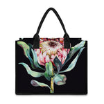 Protea Flower Print Canvas Tote Bag