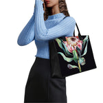 Protea Flower Print Canvas Tote Bag
