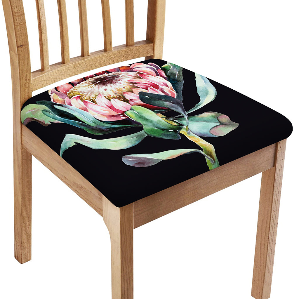 Protea Flower Print Chair Cushion Cover