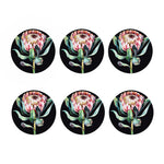 Protea Flower Print Coaster Set