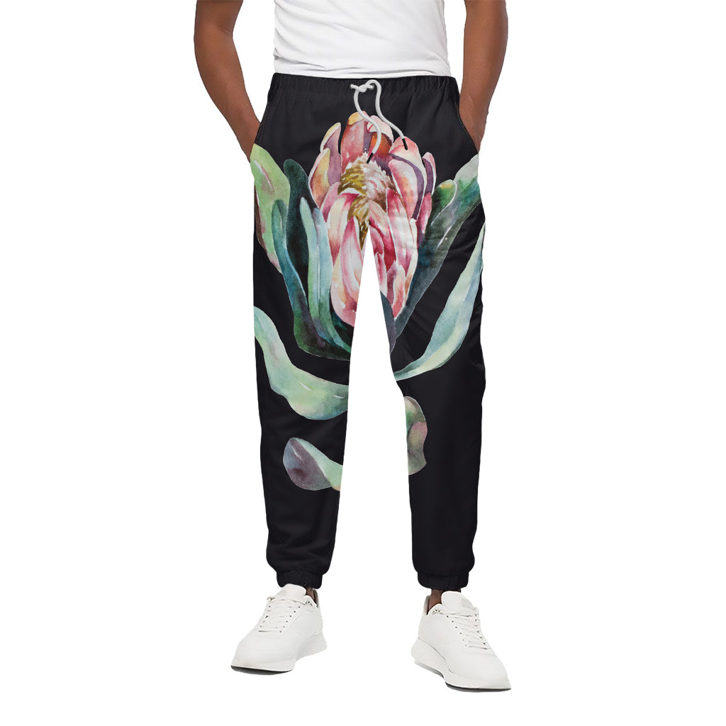 Protea Flower Print Cotton Pants