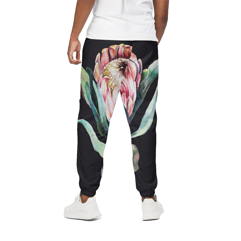 Protea Flower Print Cotton Pants
