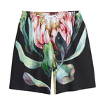 Protea Flower Print Cotton Shorts