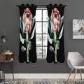 Protea Flower Print Grommet Curtain Panels