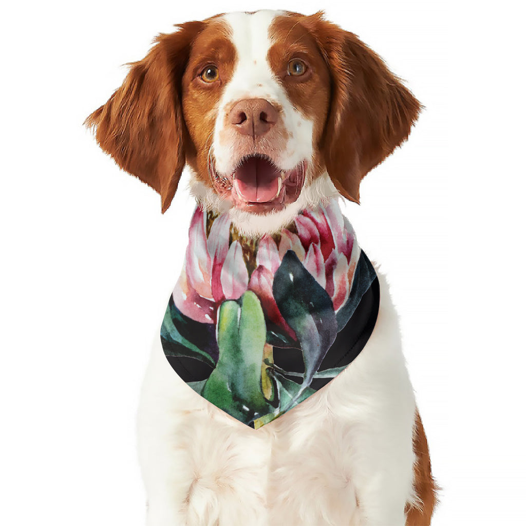 Protea Flower Print Dog Bandana