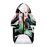 Protea Flower Print Dog Zip Up Hoodie