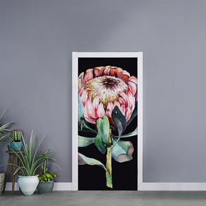 Protea Flower Print Door Sticker