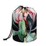 Protea Flower Print Drawstring Makeup Bag