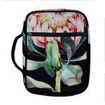 Protea Flower Print Front Pocket Bible Bag