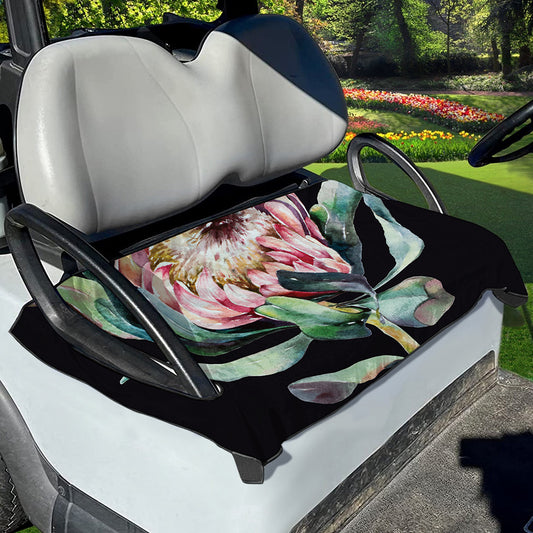 Protea Flower Print Golf Cart Seat Cover