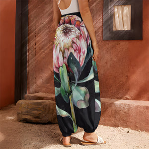 Protea Flower Print Harem Pants