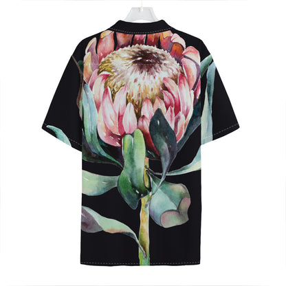 Protea Flower Print Hawaiian Shirt