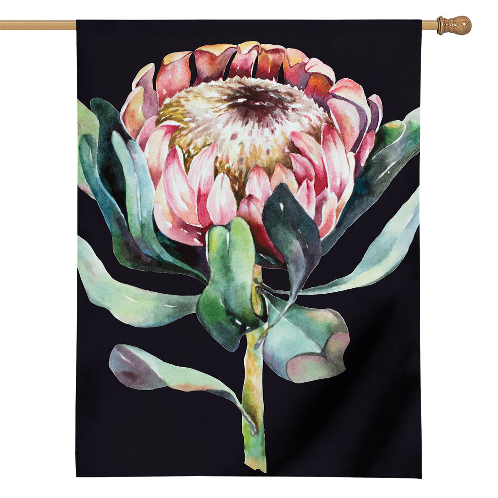 Protea Flower Print House Flag