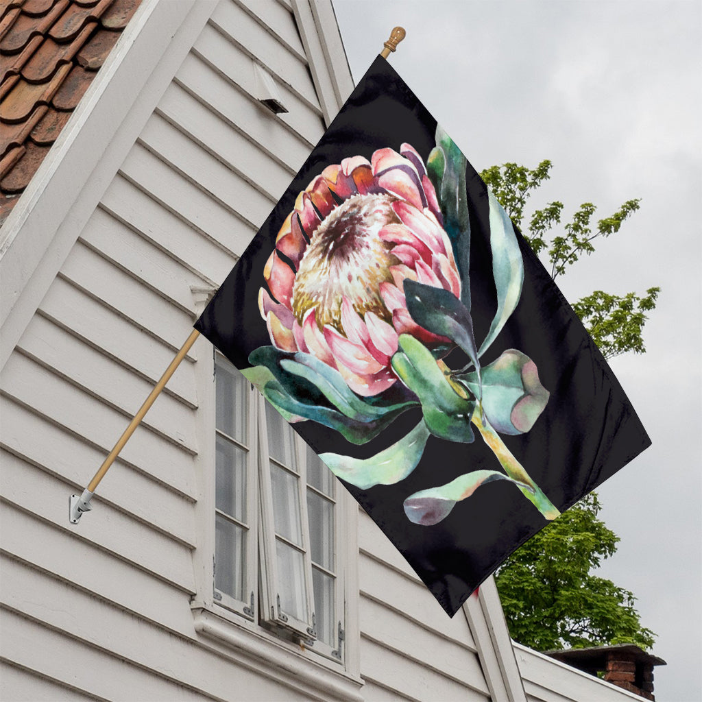 Protea Flower Print House Flag