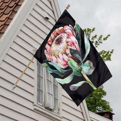 Protea Flower Print House Flag