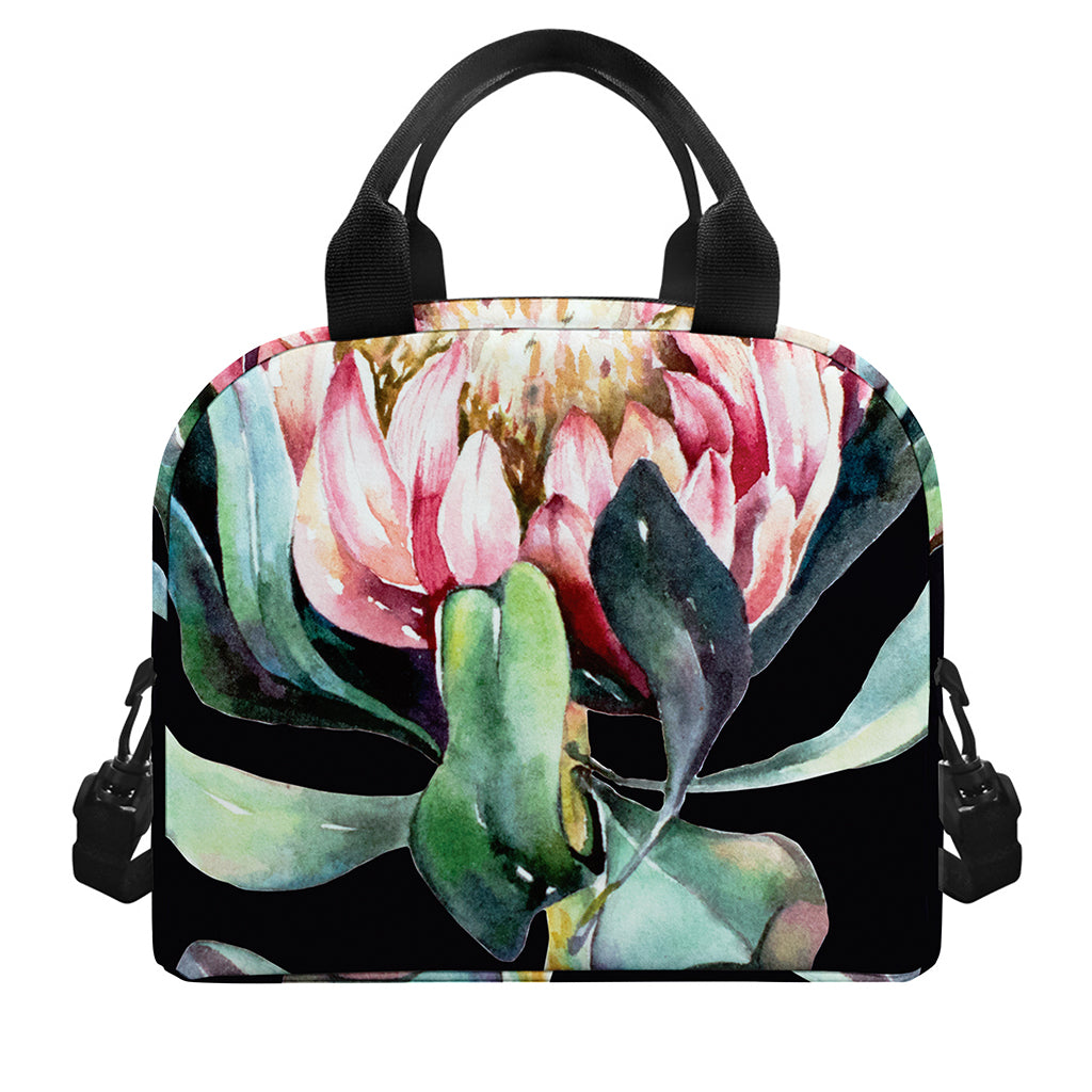 Protea Flower Print Insulated Lunch Bag
