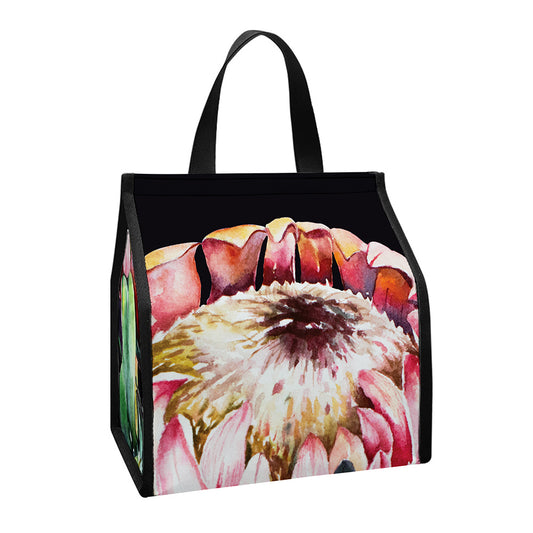 Protea Flower Print Insulated Lunch Tote