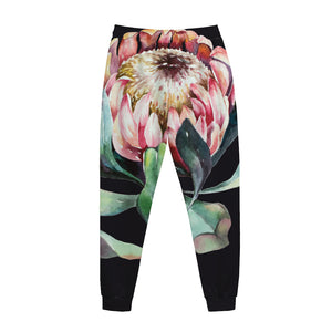 Protea Flower Print Jogger Pants
