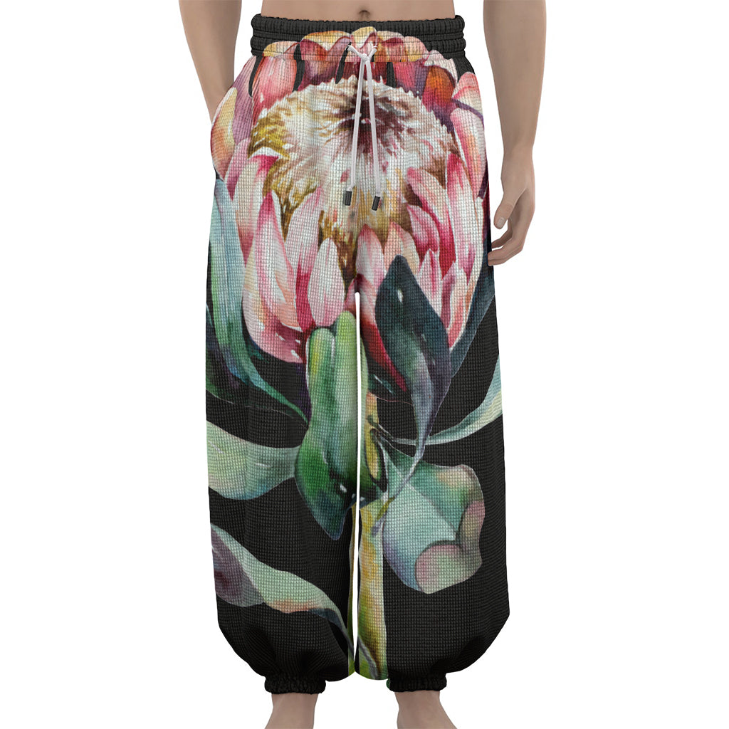 Protea Flower Print Lantern Pants