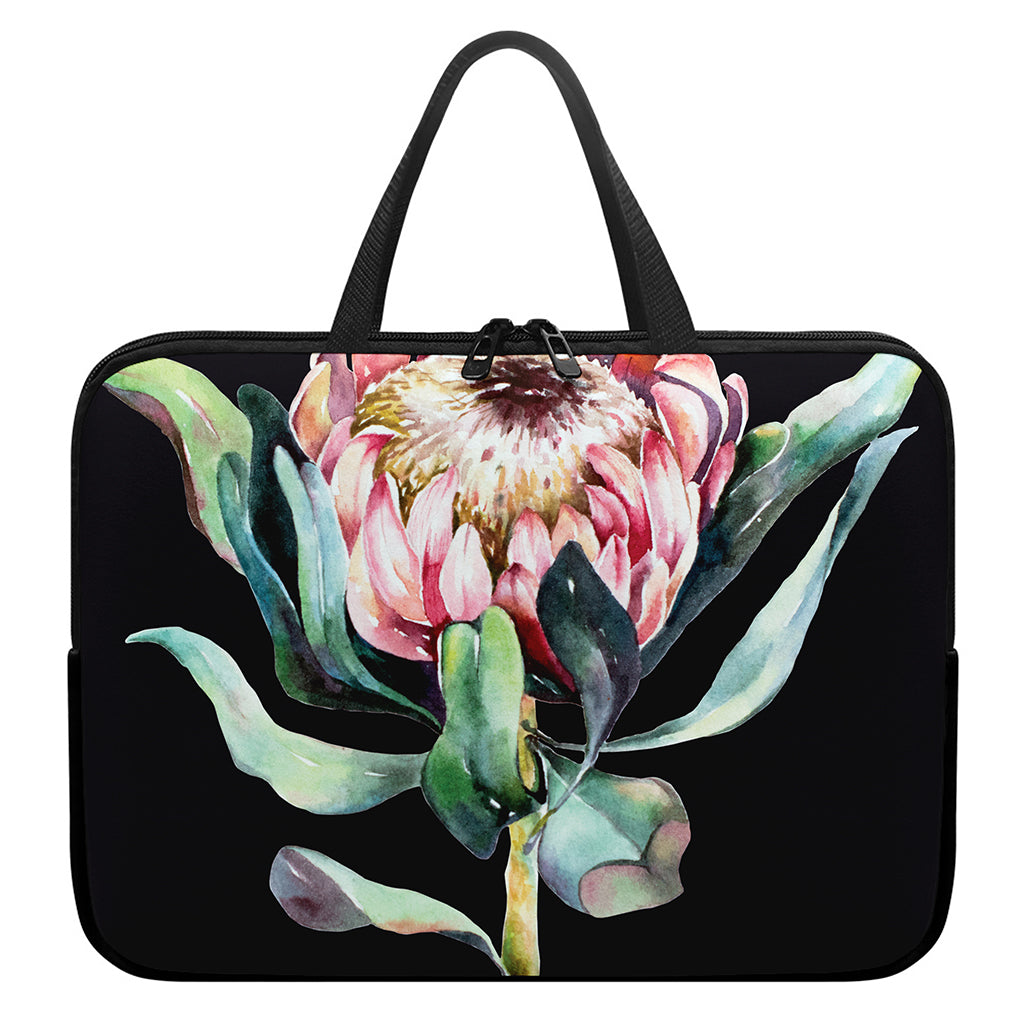 Protea Flower Print Laptop Sleeve With Handle