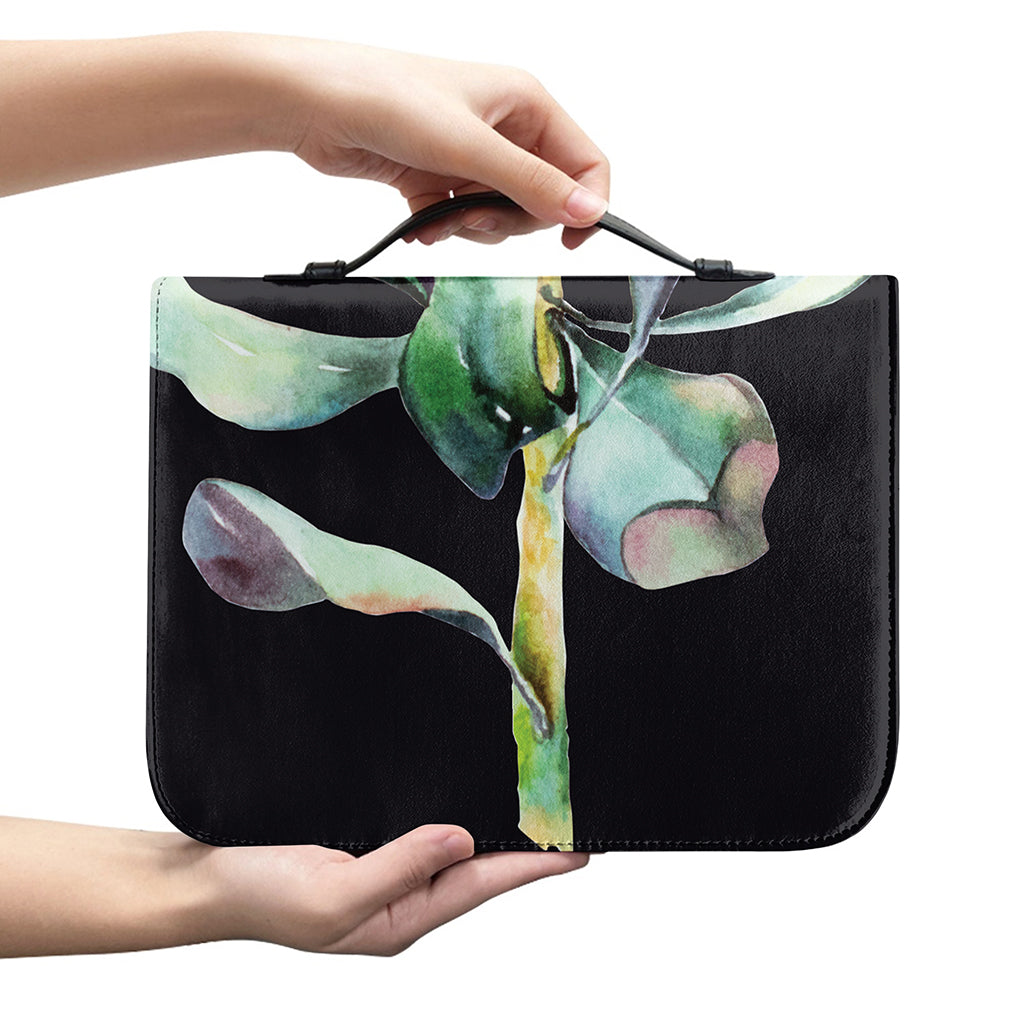 Protea Flower Print Leather Bible Cover
