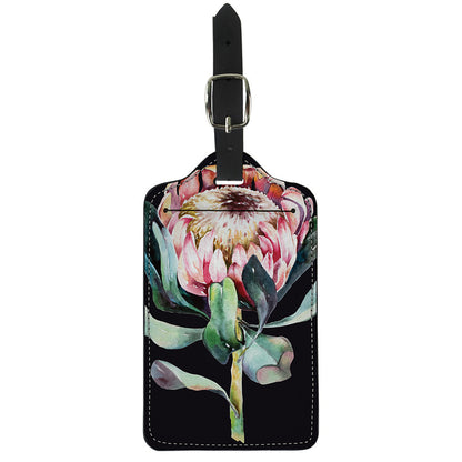 Protea Flower Print Luggage Tag
