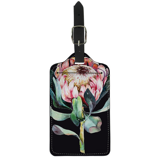 Protea Flower Print Luggage Tag