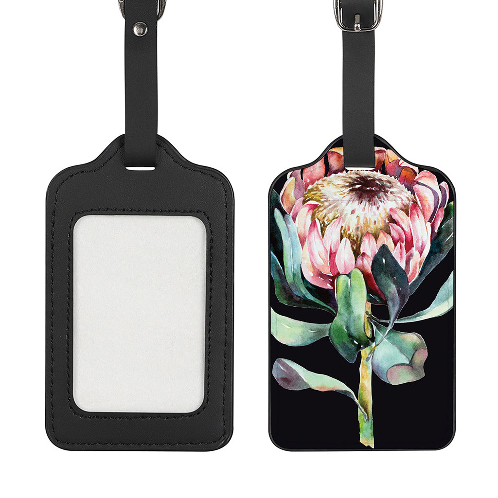 Protea Flower Print Luggage Tag