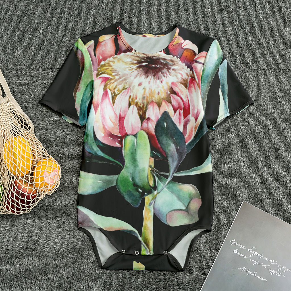 Protea Flower Print Men's Bodysuit