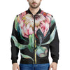 Protea Flower Print Men's Bomber Jacket