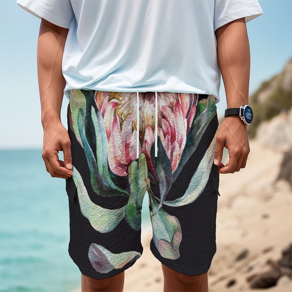 Protea Flower Print Men's Cargo Shorts