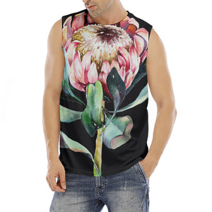 Protea Flower Print Men's Fitness Tank Top