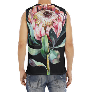 Protea Flower Print Men's Fitness Tank Top