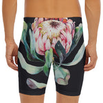 Protea Flower Print Men's Long Boxer Briefs