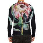 Protea Flower Print Men's Long Sleeve Rash Guard