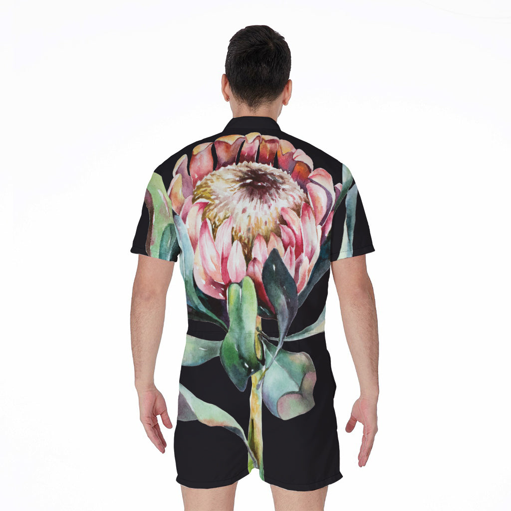 Protea Flower Print Men's Rompers