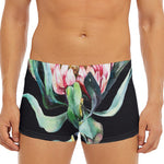 Protea Flower Print Men's Short Boxer Briefs