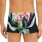 Protea Flower Print Men's Short Boxer Briefs