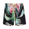 Protea Flower Print Men's Sports Shorts