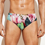 Protea Flower Print Men's Swim Briefs