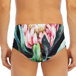 Protea Flower Print Men's Triangle Swim Briefs