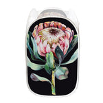 Protea Flower Print Mesh Laundry Hamper