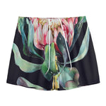 Protea Flower Print Mesh Shorts