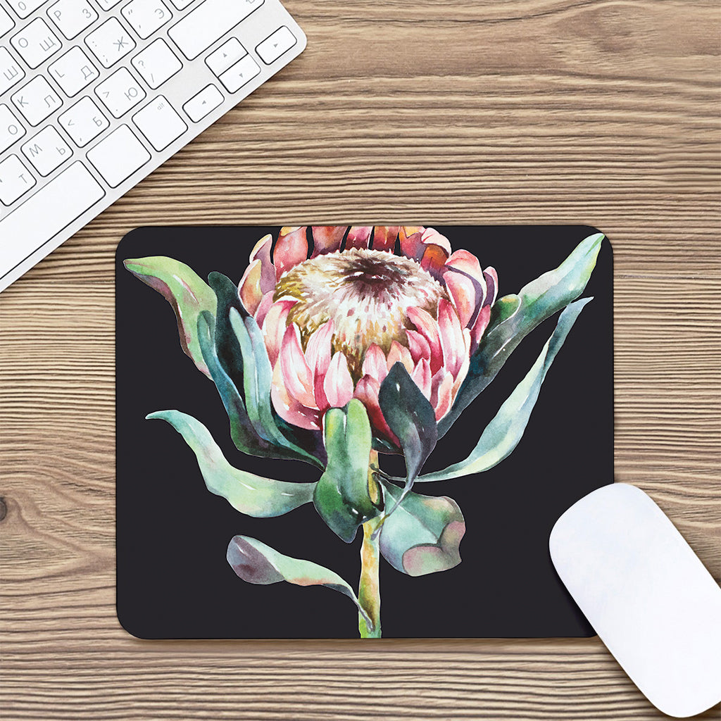 Protea Flower Print Mouse Pad