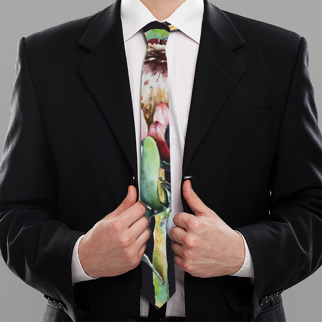 Protea Flower Print Necktie