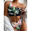 Protea Flower Print One Shoulder Bikini Top