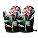 Protea Flower Print Oven Mitts