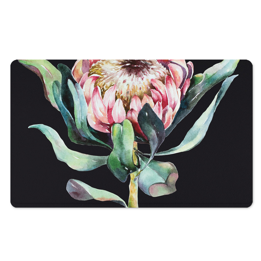 Protea Flower Print Polyester Doormat