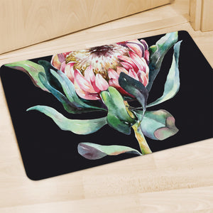 Protea Flower Print Polyester Doormat