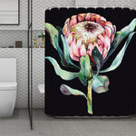 Protea Flower Print Polyester Shower Curtain